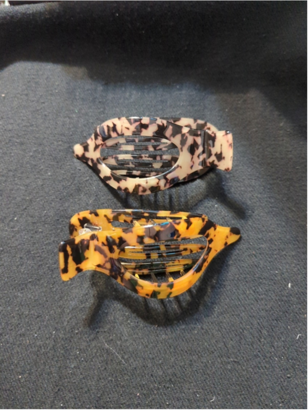 French Flat Hair Clips Celluloid Leopard Print - 2 Pack